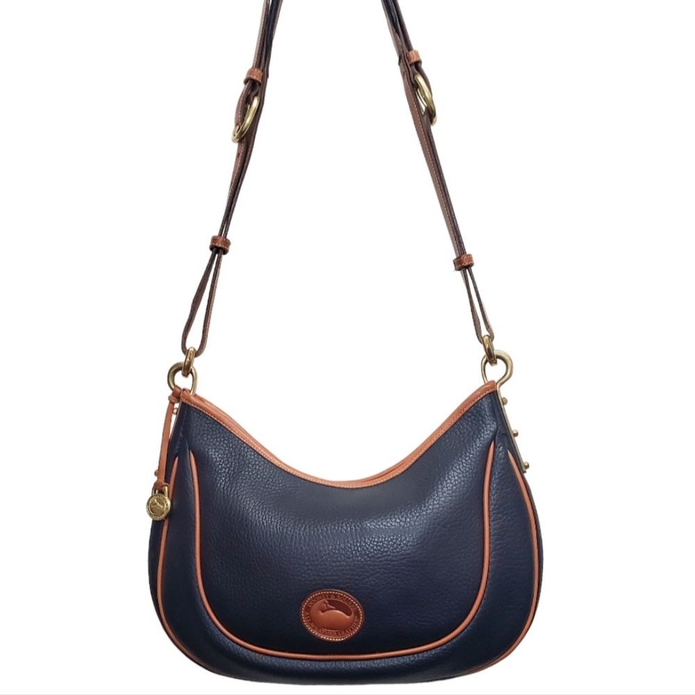 DOONEY & BOURKE Crescent Hobo Bag in Midnight Black Pebbled Leather #B2991080